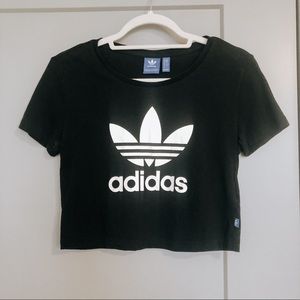 Adidas Logo Black Crop Top